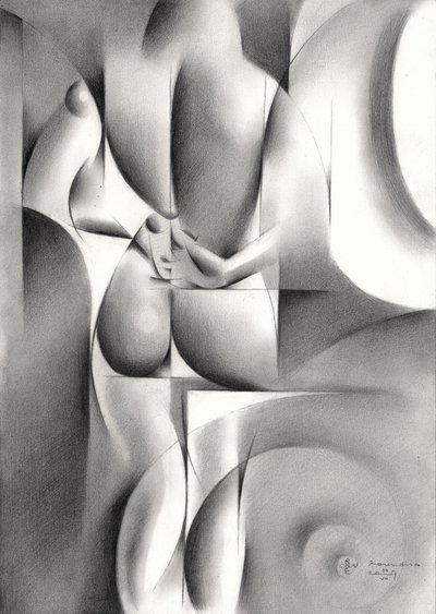 Elegant Geometric Nude by Corné Akkers