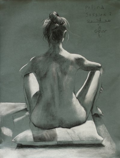 Elegant Seated Nude by Corné Akkers
