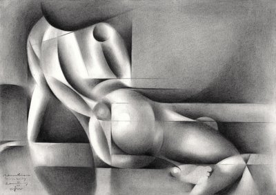 Geometric Nude Figure by Corné Akkers