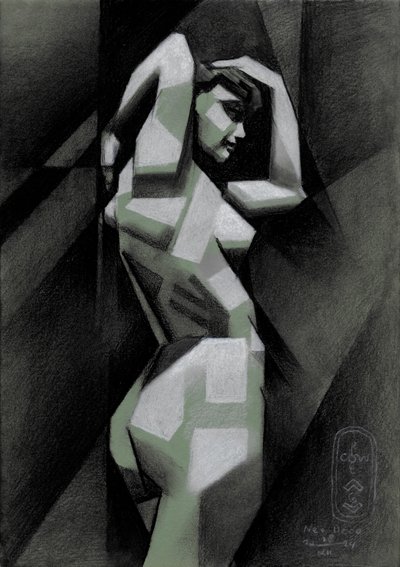 Geometric Nude Figure by Corné Akkers