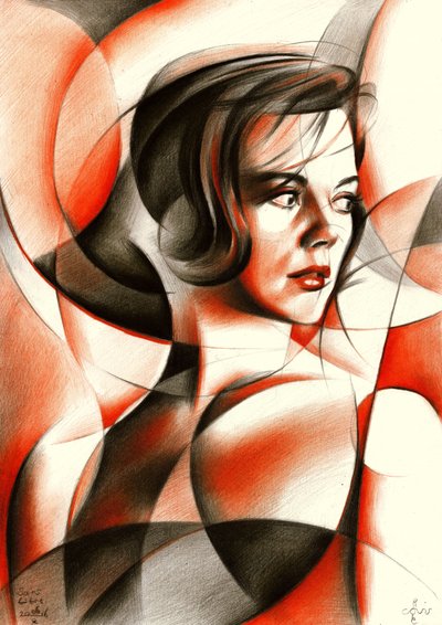 Geometric Woman Portrait by Corné Akkers