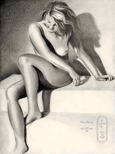 Graceful Seated Nude by Corné Akkers