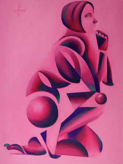 Pensive Geometric Woman by Corné Akkers