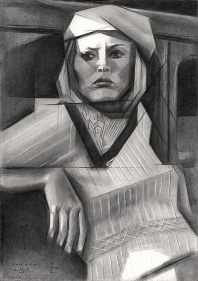 Pensive Geometric Woman by Corné Akkers
