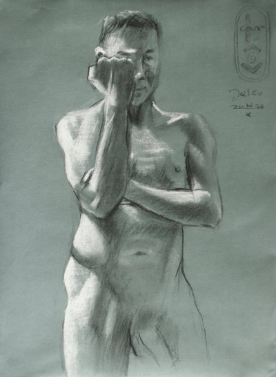 Pensive Male Nude by Corné Akkers