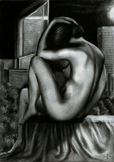 Pensive Urban Nude by Corné Akkers