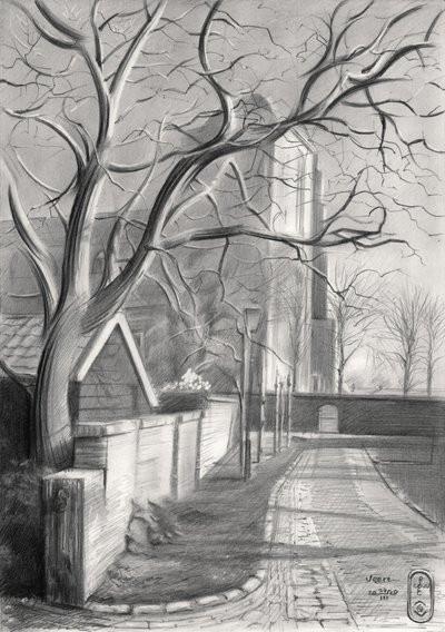 Quiet Church Street by Corné Akkers