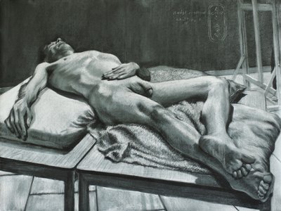 Reclining Male Nude by Corné Akkers