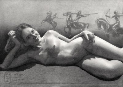 Reclining Nude With Riders by Corné Akkers