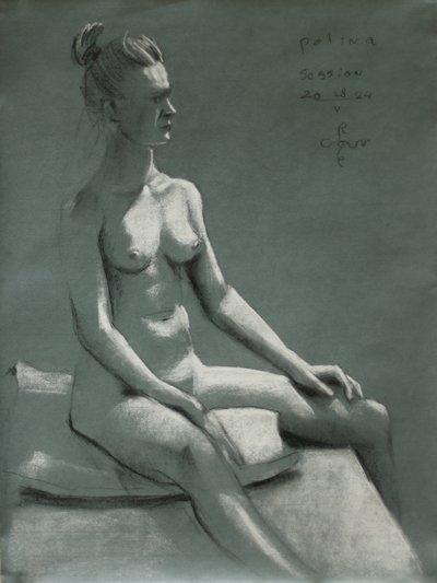 Seated Nude Study by Corné Akkers