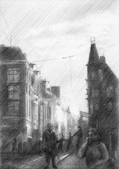 Urban Street Sketch by Corné Akkers
