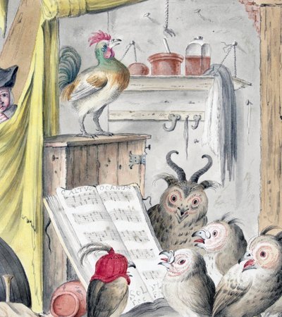 Bird Concert (engraving) by Cornelis (after) Saftleven