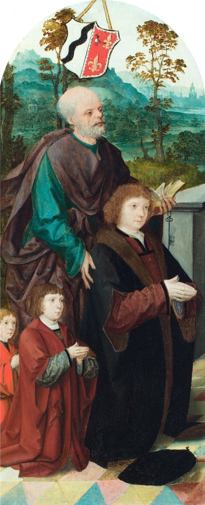 A donor and his two sons introduced to Saint Peter by Cornelis (attr. to) Engelbrechtsz