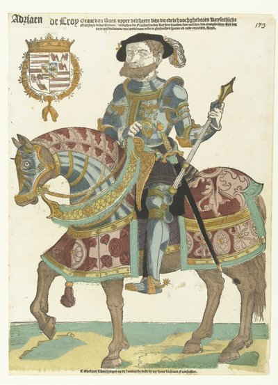 Portrait of Adriaen de Croy on Horseback by Cornelis Anthonisz. (manner of)