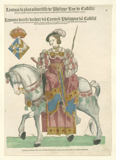 Portrait of Eleonora of France on Horseback by Cornelis Anthonisz. (manner of)