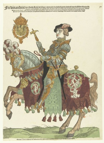 Portrait of Ferdinand I of Austria on Horseback by Cornelis Anthonisz. (manner of)