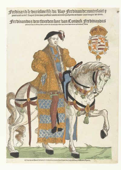 Portrait of Ferdinand of Tyrol on Horseback by Cornelis Anthonisz. (manner of)