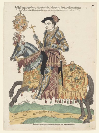 Portrait of Philip II on Horseback by Cornelis Anthonisz. (manner of)
