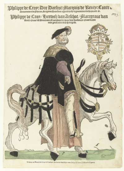 Portrait of Philip de Croy on Horseback by Cornelis Anthonisz. (manner of)