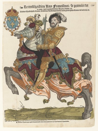 Portrait of Francis I on Horseback by Cornelis Anthonisz. (manner of)