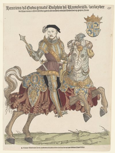 Portrait of Henry II of France on Horseback by Cornelis Anthonisz. (manner of)