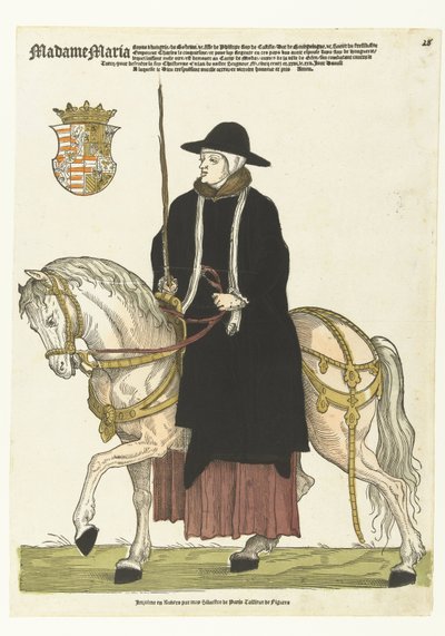 Portrait of Maria of Hungary on Horseback by Cornelis Anthonisz. (manner of)