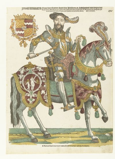 Portrait of Maximilian van Buren on Horseback by Cornelis Anthonisz. (manner of)