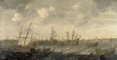 The Dutch Herring Fleet Under Sail by Cornelis Beelt