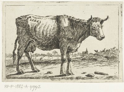 Landscape with Cow by Cornelis  Bisschop