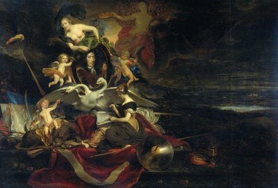 Allegory on the Dutch Raid on the Medway (1667), with a Portrait of Cornelis de Witt by Cornelis Bisschop