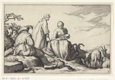 Shepherds by Cornelis Bloemaert (II) (possibly)