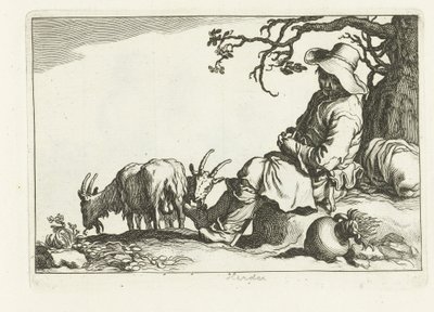 Goatherd by Cornelis Bloemaert (II)