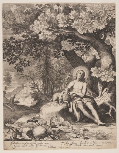 St John the Baptist in a Landscape by Cornelis Bloemaert