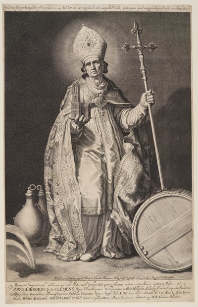 St Willibrord, plate 2, from The Bishops of Utrecht by Cornelis Bloemaert