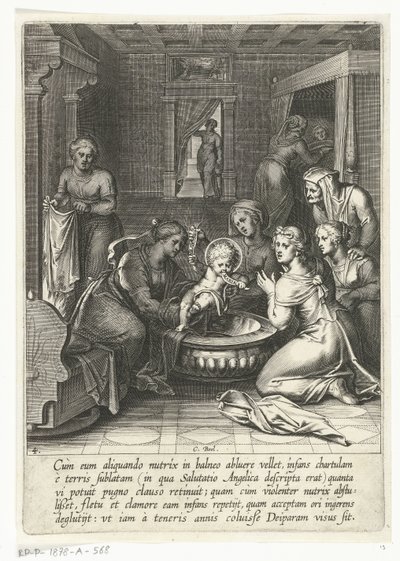 Thomas Eats a Paper with Ave Maria (The Life of Saint Thomas Aquinas) by Cornelis Boel