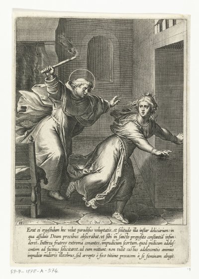 Thomas Drives Away the Temptation (The Life of Saint Thomas Aquinas) by Cornelis Boel