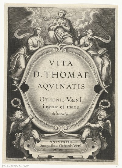 Title Page for: Otto van Veen, Vita D. Thomae Aqvinatis, Antwerp, 1610 (The Life of Saint Thomas Aquinas) by Cornelis Boel