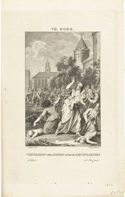 Persecution of the Jews by the crusaders, 1784 by Cornelis Bogerts