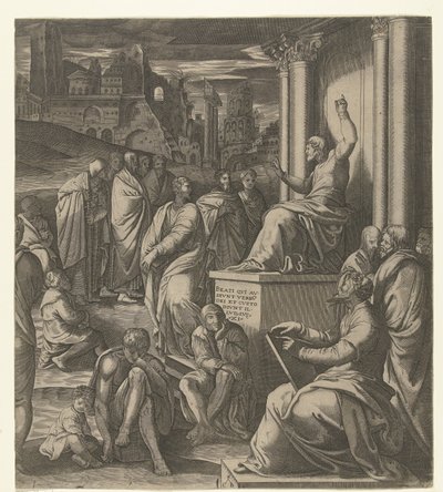 Christ Preaching to the People by Cornelis Bos (possibly)