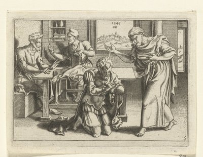 Ananias Baptizes Paul (The Life of Paul) by Cornelis Bos