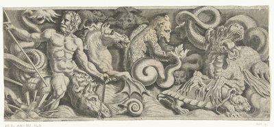 Frieze with the Triumph of Neptune, Right Plate by Cornelis Bos