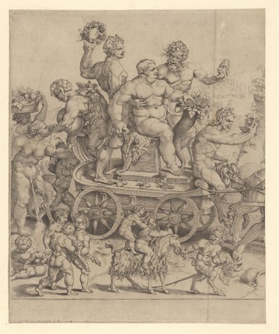 Triumph of Bacchus, Left Plate by Cornelis Bos