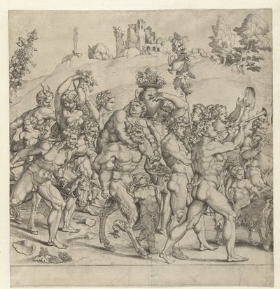 Triumph of Bacchus, Central Plate by Cornelis Bos