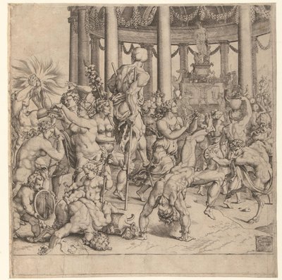 Triumph of Bacchus, Right Plate by Cornelis Bos