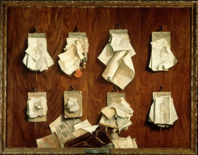 Quodlibet with Writings of the Treasury of the City of Amsterdam by Cornelis Brizé