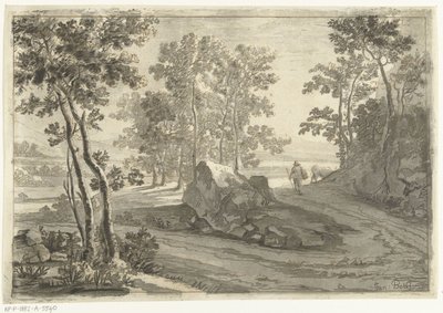 Wooded Landscape with Cattle Driver by Cornelis Brouwer