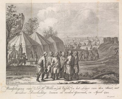 William V with His Sons in the Military Camp, 1794 by Cornelis Brouwer