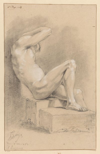 Seated Male Nude, Seen from the Side (3rd Prize 1767) by Cornelis Buys