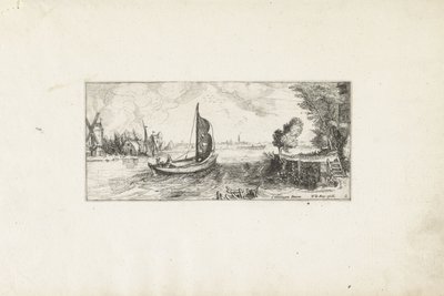 Boat on a River (Landscapes) by Cornelis Claesz van Wieringen (possibly)