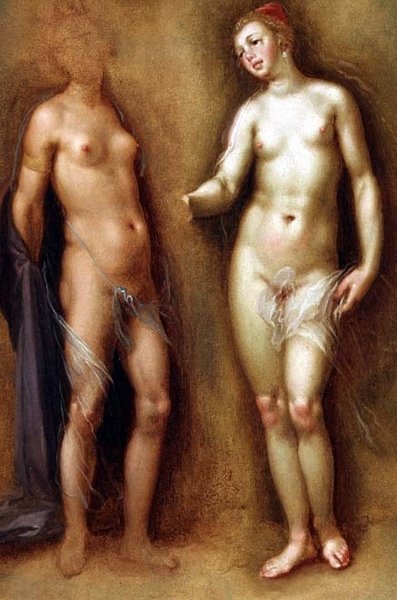 Study of Two Female Nudes by Cornelis Cornelisz van Haarlem